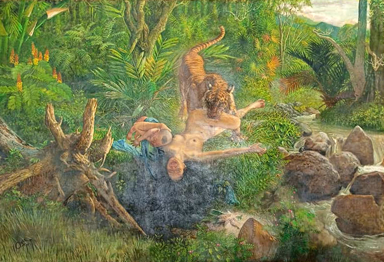 Woman and Tigers